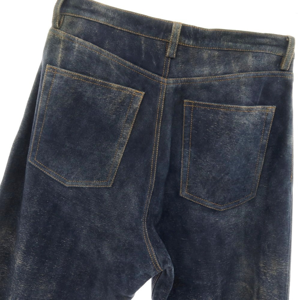 【中古】セブン バイ セブン SEVEN BY SEVEN 2026年春夏 URBAN RESEARCH別注 アンティーク加工 レザー 5ポケットパンツ ネイビー【サイズ表記なし（M位）】【 状態ランクA 】【 メンズ 】