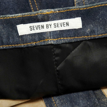 【中古】セブン バイ セブン SEVEN BY SEVEN 2026年春夏 URBAN RESEARCH別注 アンティーク加工 レザー 5ポケットパンツ ネイビー【サイズ表記なし（M位）】【 状態ランクA 】【 メンズ 】