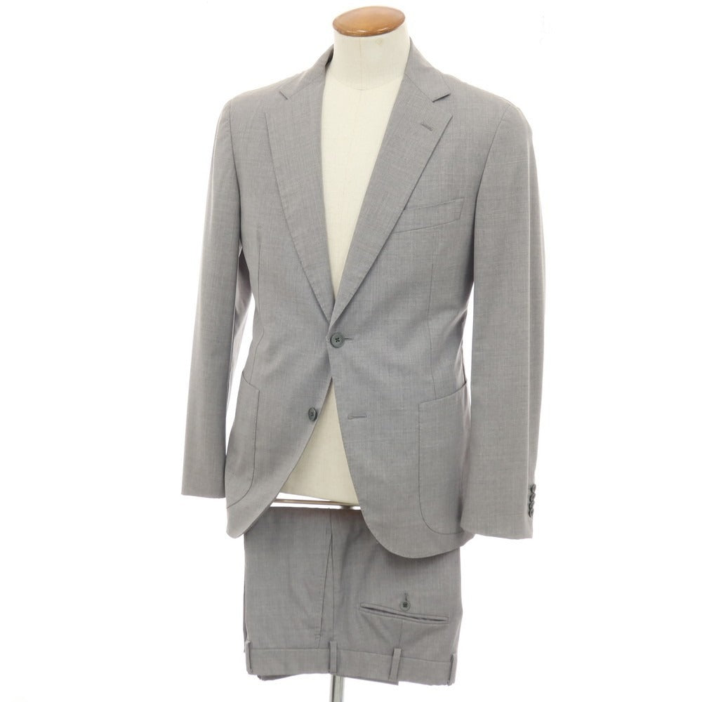 【中古】ベルベスト Belvest TOMORROWLAND別注 ストレッチ ウール 2つボタンスーツ ライトグレー【サイズ48】【 状態ランクC 】【 メンズ 】