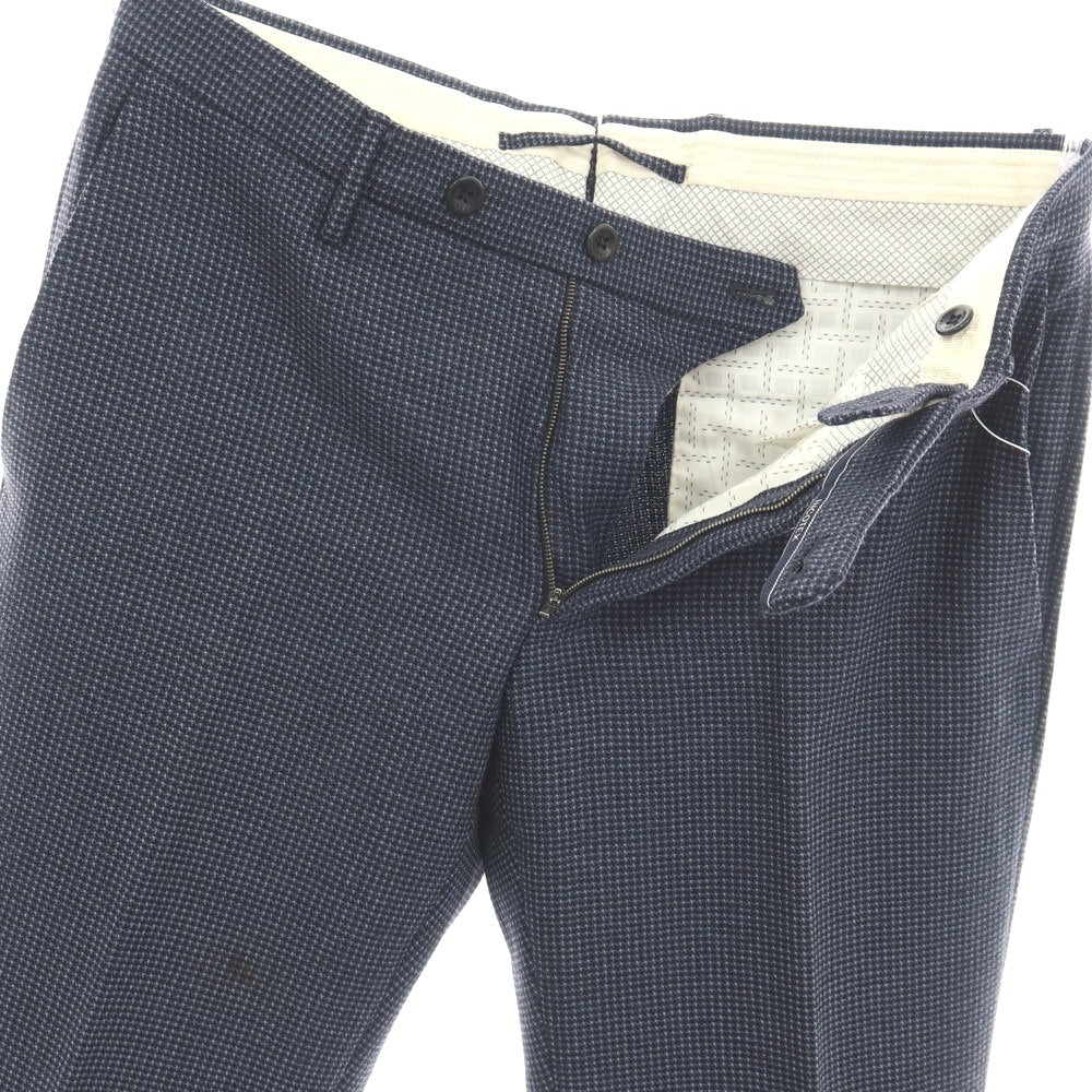 【中古】インコテックス INCOTEX ウール ドレススラックスパンツ ネイビーxブルー【サイズ46】【 状態ランクD 】【 メンズ 】