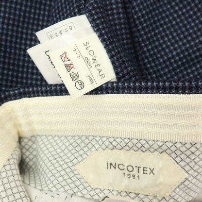 【中古】インコテックス INCOTEX ウール ドレススラックスパンツ ネイビーxブルー【サイズ46】【 状態ランクD 】【 メンズ 】
