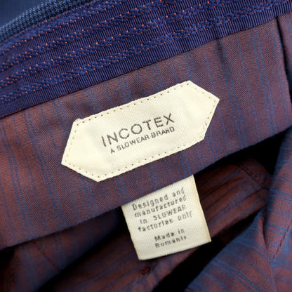 【中古】インコテックス INCOTEX SUPER100’S ウール ドレススラックスパンツ ネイビーxブラック【サイズ46】【 状態ランクB 】【 メンズ 】