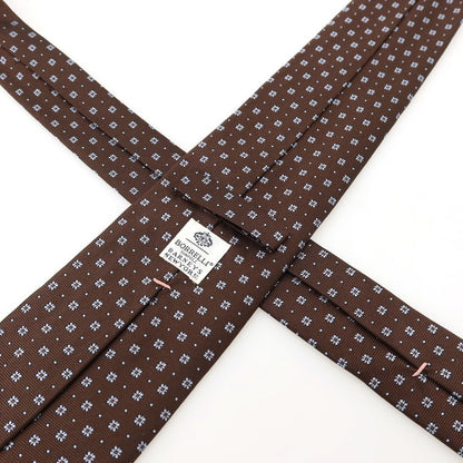 【中古】ルイジ ボレッリ Luigi Borrelli BARNEYS NEWYORK別注 シルク 小紋柄ネクタイ ブラウン【 状態ランクB 】【 メンズ 】