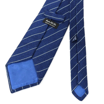 【中古】チャールズヒル Charles Hill BARNEYS NEWYORK別注 シルクリネン ストライプ柄ネクタイ ブルーxホワイト【 状態ランクC 】【 メンズ 】