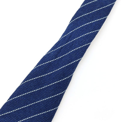 【中古】チャールズヒル Charles Hill BARNEYS NEWYORK別注 シルクリネン ストライプ柄ネクタイ ブルーxホワイト【 状態ランクC 】【 メンズ 】