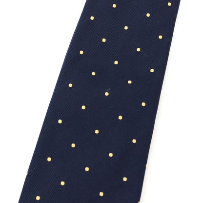 【中古】ドレイクス DRAKES BARNEYS NEWYORK別注 シルク ドット柄ネクタイ ネイビーxイエロー【 状態ランクC 】【 メンズ 】