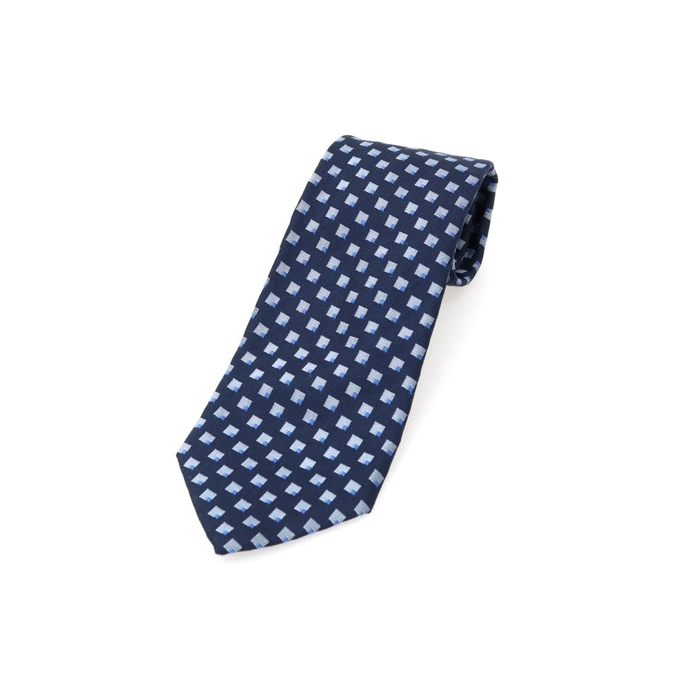 【中古】ドレイクス DRAKES BARNEYS NEWYORK別注 シルク ネクタイ ネイビーxホワイト【 状態ランクC 】【 メンズ 】
