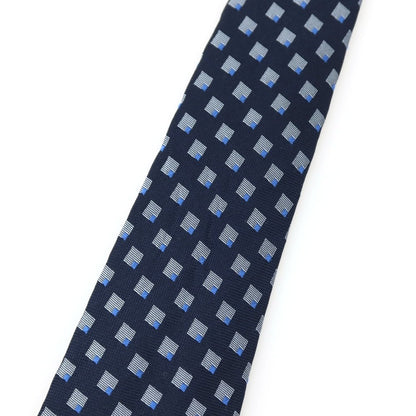 【中古】ドレイクス DRAKES BARNEYS NEWYORK別注 シルク ネクタイ ネイビーxホワイト【 状態ランクC 】【 メンズ 】
