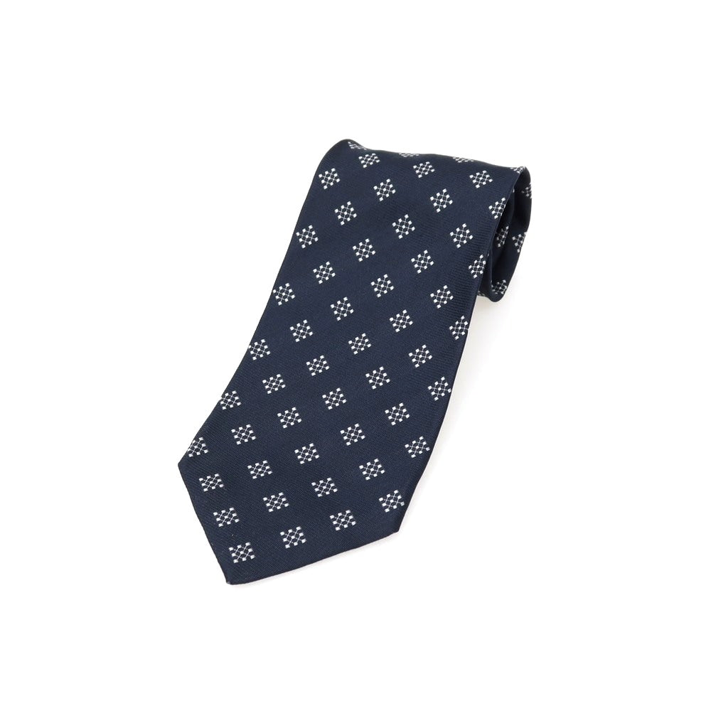 【中古】アルマーニ コレッツォーニ ARMANI COLLEZIONI シルク 小紋柄ネクタイ ネイビーxホワイト【 状態ランクC 】【 メンズ 】