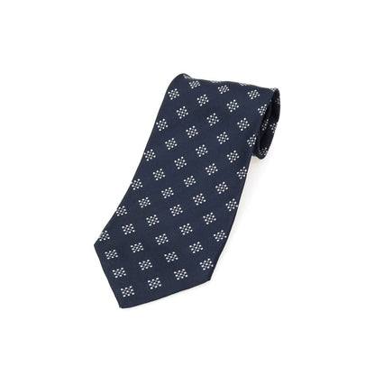 【中古】アルマーニ コレッツォーニ ARMANI COLLEZIONI シルク 小紋柄ネクタイ ネイビーxホワイト【 状態ランクC 】【 メンズ 】