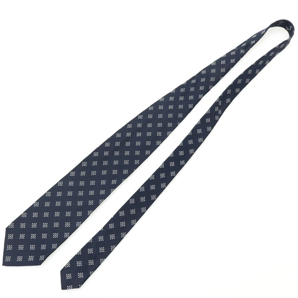 【中古】アルマーニ コレッツォーニ ARMANI COLLEZIONI シルク 小紋柄ネクタイ ネイビーxホワイト【 状態ランクC 】【 メンズ 】