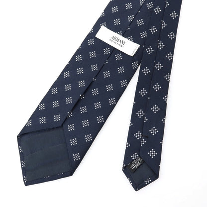 【中古】アルマーニ コレッツォーニ ARMANI COLLEZIONI シルク 小紋柄ネクタイ ネイビーxホワイト【 状態ランクC 】【 メンズ 】