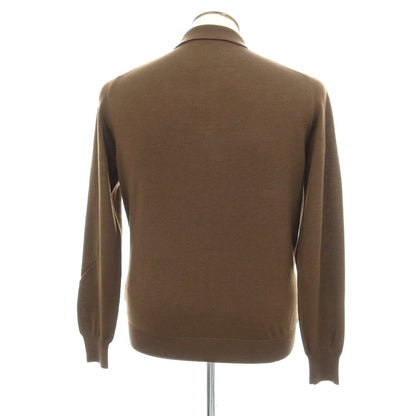 【中古】グランサッソ GRAN SASSO ウール 長袖 ポロニット ブラウン【サイズ50】【 状態ランクB 】【 メンズ 】