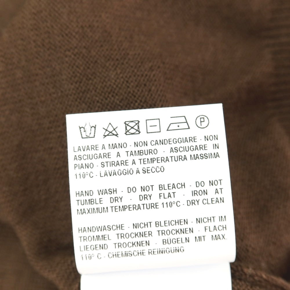 【中古】グランサッソ GRAN SASSO ウール 長袖 ポロニット ブラウン【サイズ50】【 状態ランクB 】【 メンズ 】