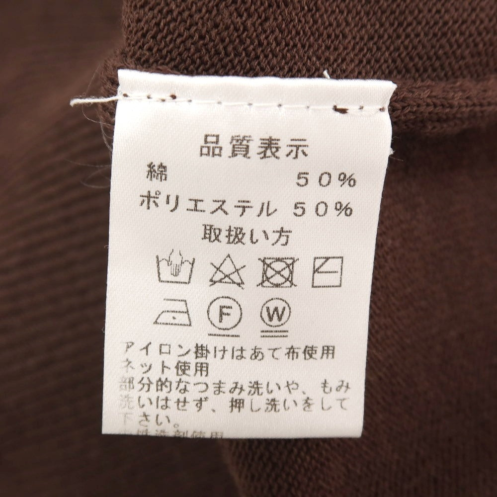 【中古】リナシェンテ Rinascente コットンポリエステル モックネック 半袖 プルオーバーニット ブラウン【サイズ48】【 状態ランクB 】【 メンズ 】