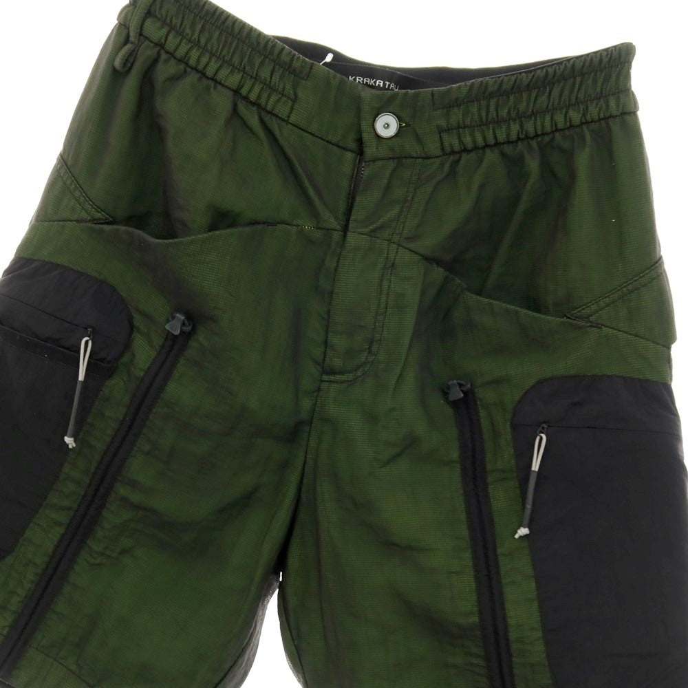【中古】クラカタウ KRAKATAU ナイロン ショートパンツ グリーンxブラック【サイズ32】【 状態ランクB 】【 メンズ 】