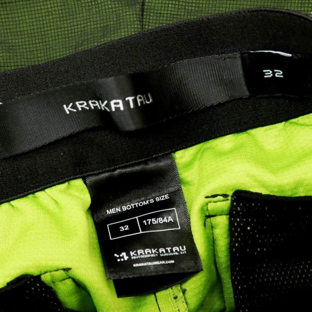【中古】クラカタウ KRAKATAU ナイロン ショートパンツ グリーンxブラック【サイズ32】【 状態ランクB 】【 メンズ 】