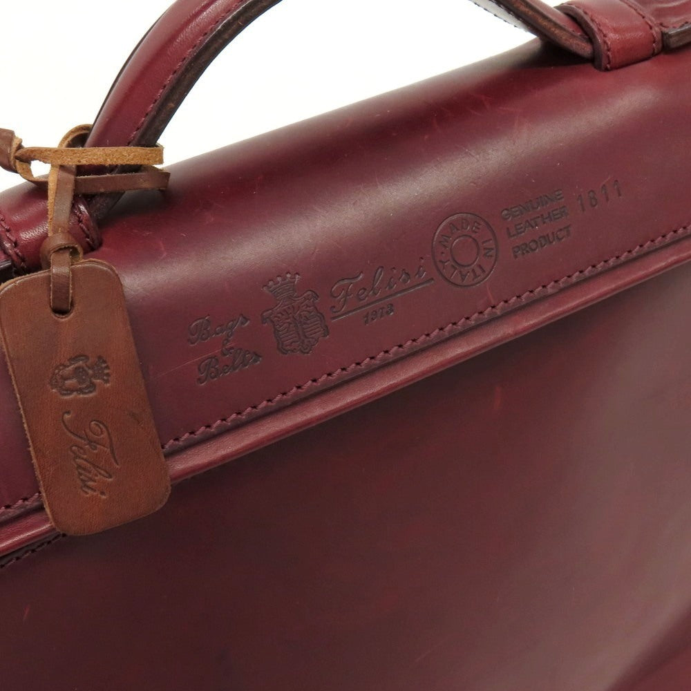 【中古】フェリージ Felisi 1811 2way レザー ブリーフケース ボルドー【 状態ランクB 】【 メンズ 】