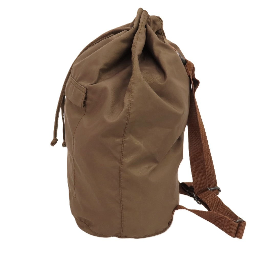 【中古】エンポリオ アルマーニ EMPORIO ARMANI ナイロン 巾着型 ドローストリングタイプ バックパック・リュック ブラウン【 状態ランクC 】【 メンズ 】