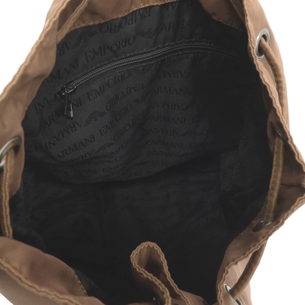 【中古】エンポリオ アルマーニ EMPORIO ARMANI ナイロン 巾着型 ドローストリングタイプ バックパック・リュック ブラウン【 状態ランクC 】【 メンズ 】
