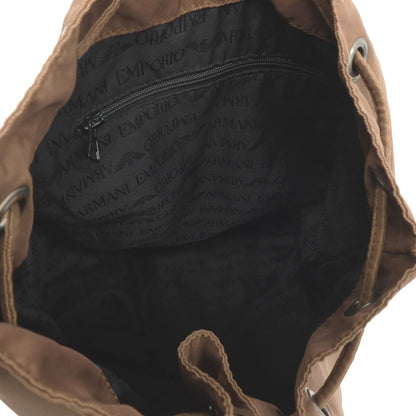 【中古】エンポリオ アルマーニ EMPORIO ARMANI ナイロン 巾着型 ドローストリングタイプ バックパック・リュック ブラウン【 状態ランクC 】【 メンズ 】