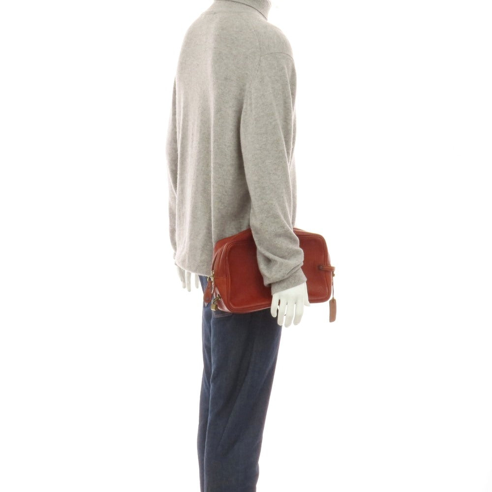 【中古】フェリージ Felisi 080 レザー セカンドバッグ レッドブラウン【 状態ランクD 】【 メンズ 】