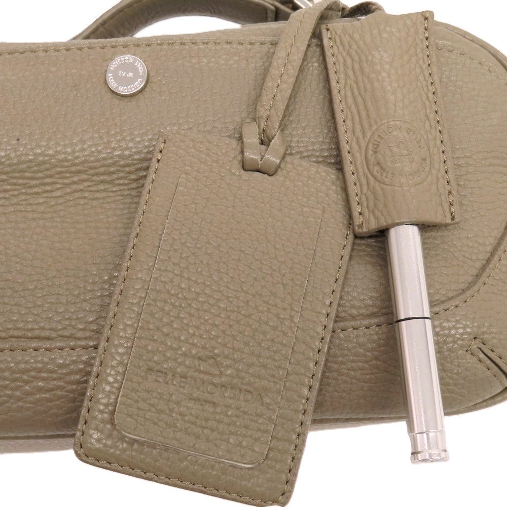 【中古】ペッレモルビダ PELLE MORBIDA シュリンクレザー メイデンボヤージュシリーズ セカンドバッグ グレージュ【 状態ランクC 】【 メンズ 】