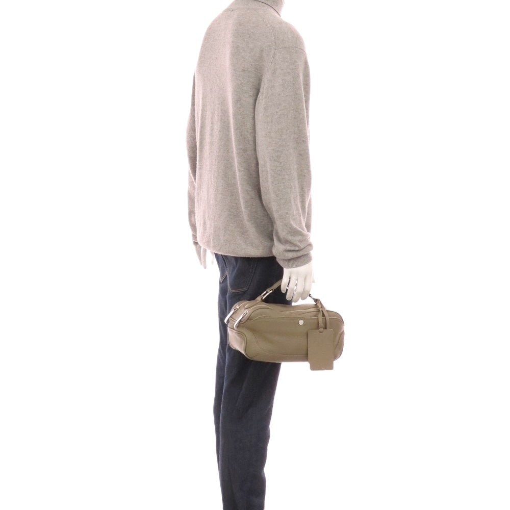 【中古】ペッレモルビダ PELLE MORBIDA シュリンクレザー メイデンボヤージュシリーズ セカンドバッグ グレージュ【 状態ランクC 】【 メンズ 】