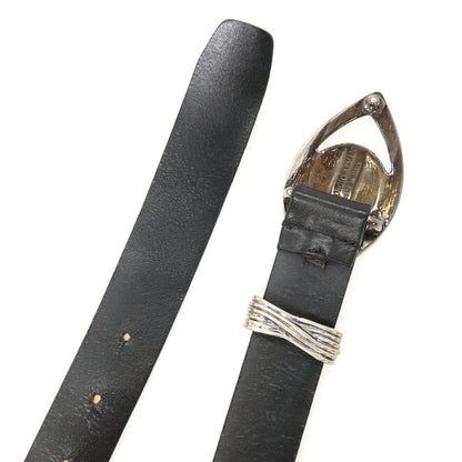 【中古】ジョルジオアルマーニ GIORGIO ARMANI レザー ベルト ブラック【 状態ランクC 】【 メンズ 】