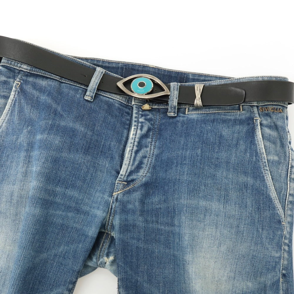 【中古】ジョルジオアルマーニ GIORGIO ARMANI レザー ベルト ブラック【 状態ランクC 】【 メンズ 】