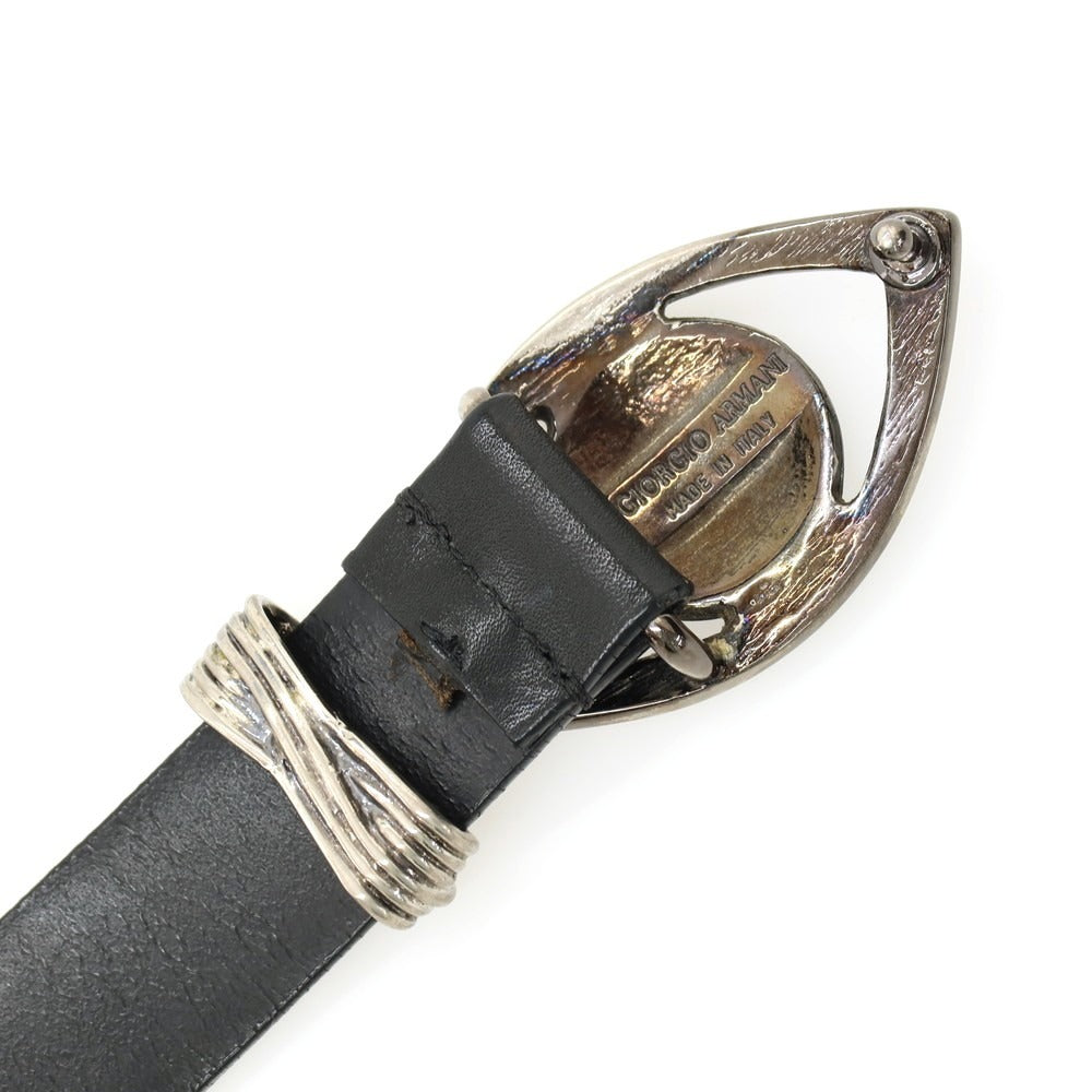 【中古】ジョルジオアルマーニ GIORGIO ARMANI レザー ベルト ブラック【 状態ランクC 】【 メンズ 】