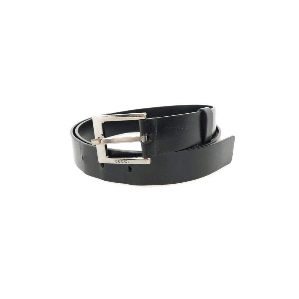 【中古】グッチ GUCCI レザー ベルト ブラックxシルバー【サイズ100/40】【 状態ランクC 】【 メンズ 】