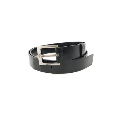 【中古】グッチ GUCCI レザー ベルト ブラックxシルバー【サイズ100/40】【 状態ランクC 】【 メンズ 】