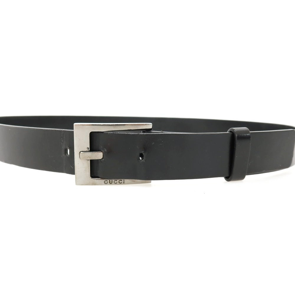 【中古】グッチ GUCCI レザー ベルト ブラックxシルバー【サイズ100/40】【 状態ランクC 】【 メンズ 】
