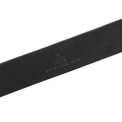 【中古】グッチ GUCCI レザー ベルト ブラックxシルバー【サイズ100/40】【 状態ランクC 】【 メンズ 】
