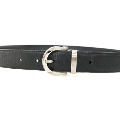 【中古】サルヴァトーレフェラガモ Salvatore Ferragamo リバーシブル レザー ベルト ブラックxシルバー【 状態ランクC 】【 メンズ 】