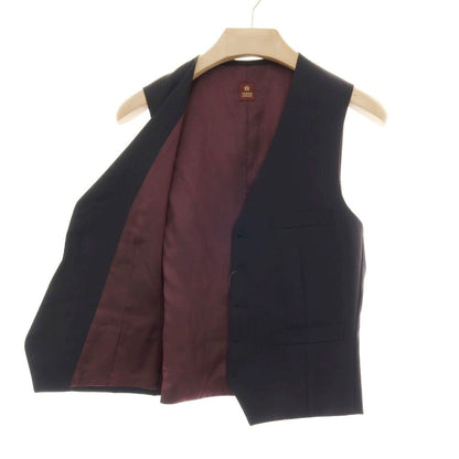 【中古】タケオキクチ TAKEO KIKUCHI ウール シャドウストライプ ドレス系ジレ ベスト ブラック【サイズ1】【 状態ランクB 】【 メンズ 】