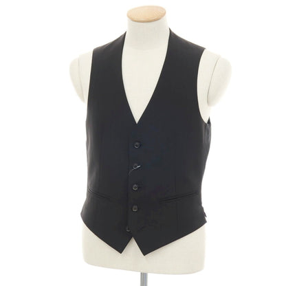 【中古】コムサイズム COMME CA ISM ポリエステルポリウレタン シャドウストライプ ドレス系ジレ ベスト ブラック【サイズ表記なし（S位）】【 状態ランクB 】【 メンズ 】