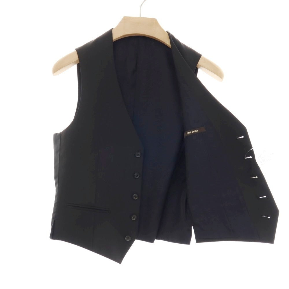 【中古】コムサイズム COMME CA ISM ポリエステルポリウレタン シャドウストライプ ドレス系ジレ ベスト ブラック【サイズ表記なし（S位）】【 状態ランクB 】【 メンズ 】