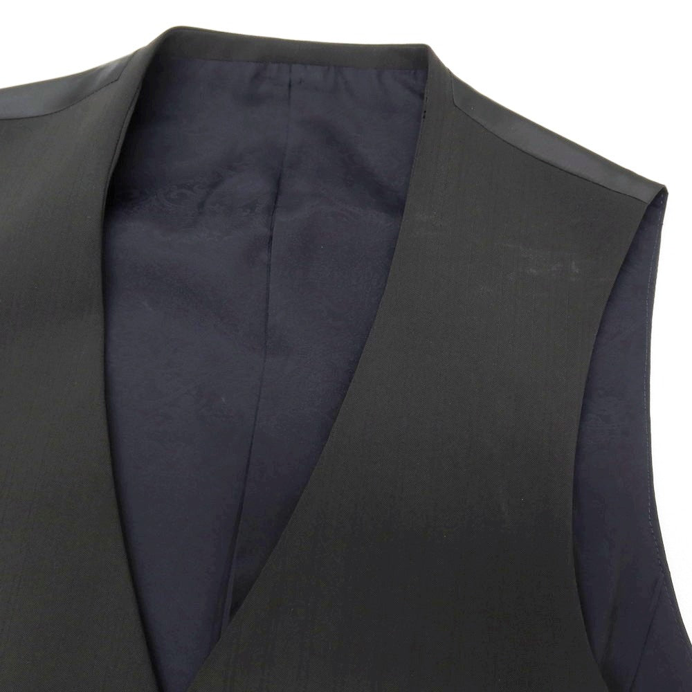 【中古】コムサイズム COMME CA ISM ポリエステルポリウレタン シャドウストライプ ドレス系ジレ ベスト ブラック【サイズ表記なし（S位）】【 状態ランクB 】【 メンズ 】