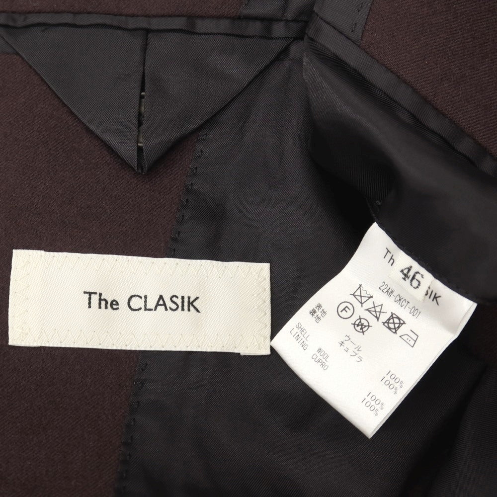 【中古】ザ クラシック The CLASIK ウール ステンカラーコート バーガンディーパープル系【サイズ46】【 状態ランクB 】【 メンズ 】