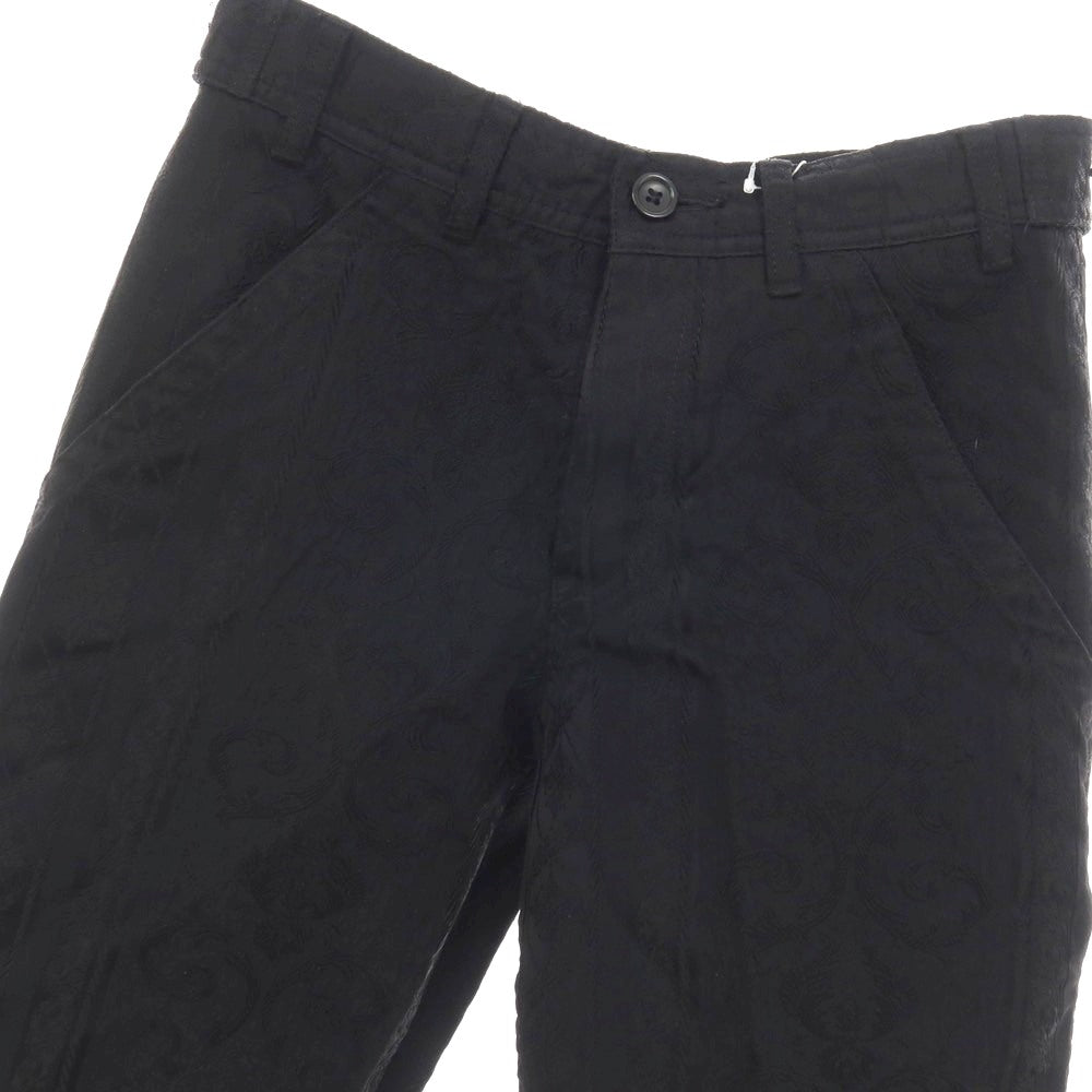 【中古】ブラックコムデギャルソン BLACK COMME des GARCONS ポリエステル 更紗 ジャカード カジュアルスラックスパンツ ブラック【サイズXXS】【 状態ランクB 】【 ユニセックス 】
