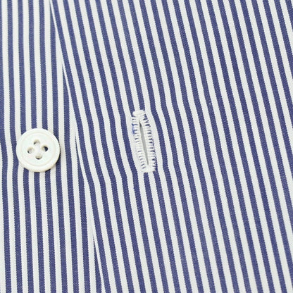 【中古】カミチェリア ピッチリーロ CAMICERIA PICCIRILLO コットン系 ストライプ ワイドカラー ドレスシャツ ネイビーxホワイト【サイズ表記なし（S位）】【 状態ランクB 】【 メンズ 】