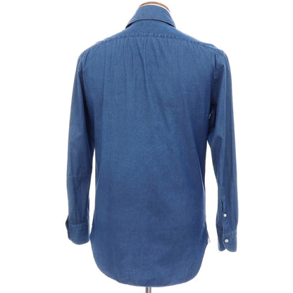 【中古】エレント リングヂャケット elento RING JACKET コットン ダンガリー カッタウェイ カジュアルシャツ ブルー【サイズＭ】【 状態ランクC 】【 メンズ 】