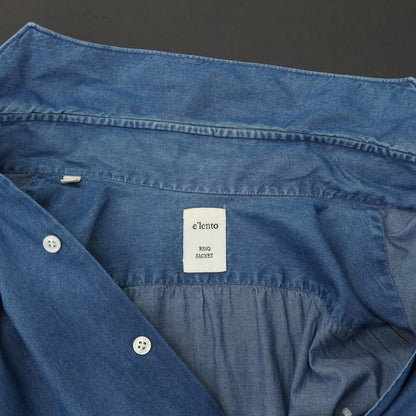 【中古】エレント リングヂャケット elento RING JACKET コットン ダンガリー カッタウェイ カジュアルシャツ ブルー【サイズＭ】【 状態ランクC 】【 メンズ 】