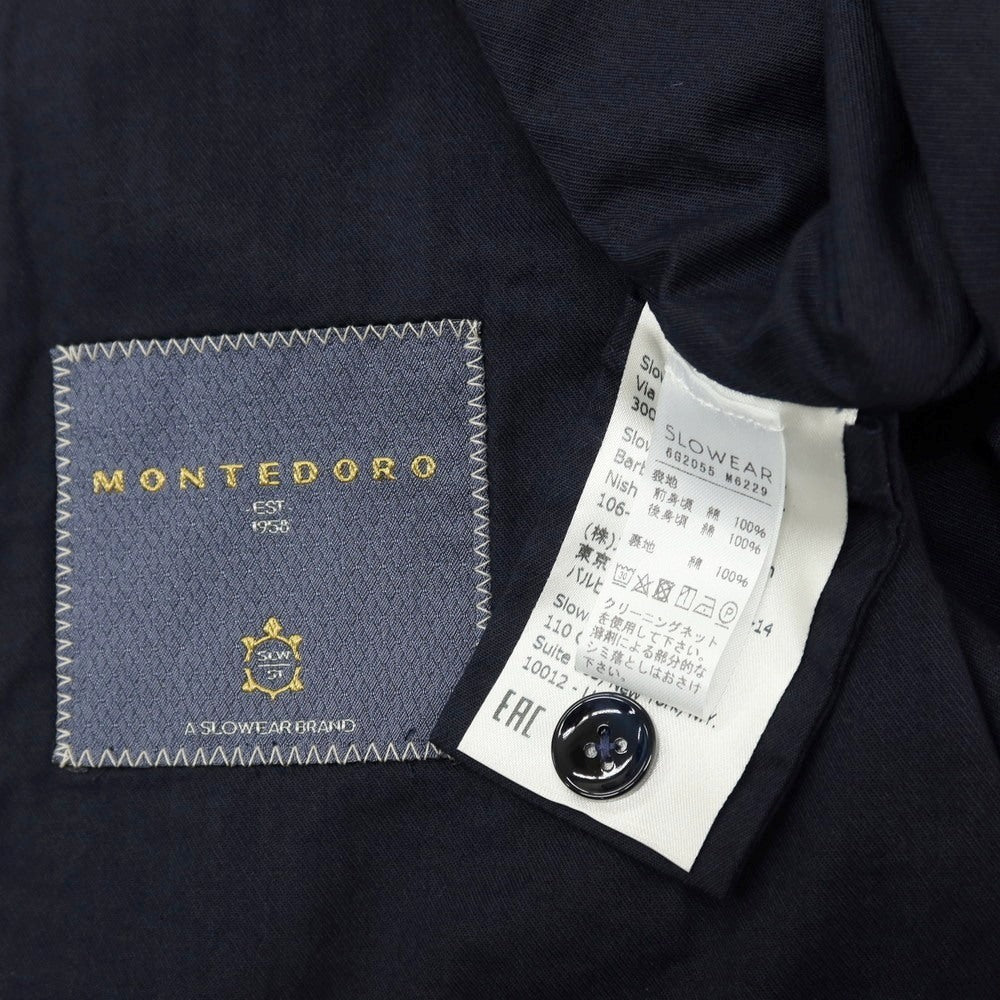 【中古】モンテドーロ Montedoro コットン グレンチェック カジュアル系ジレ ベスト ネイビー【サイズS】【 状態ランクB 】【 メンズ 】