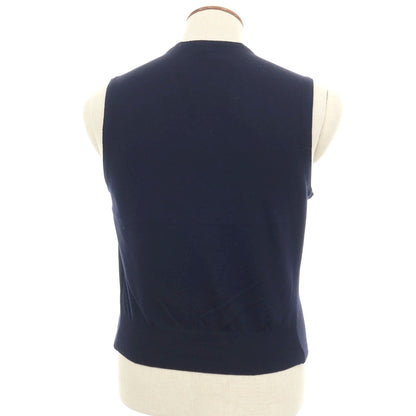 【中古】グランサッソ GRAN SASSO ウール ジレ型 ニットベスト ネイビー【サイズ48】【 状態ランクB 】【 メンズ 】