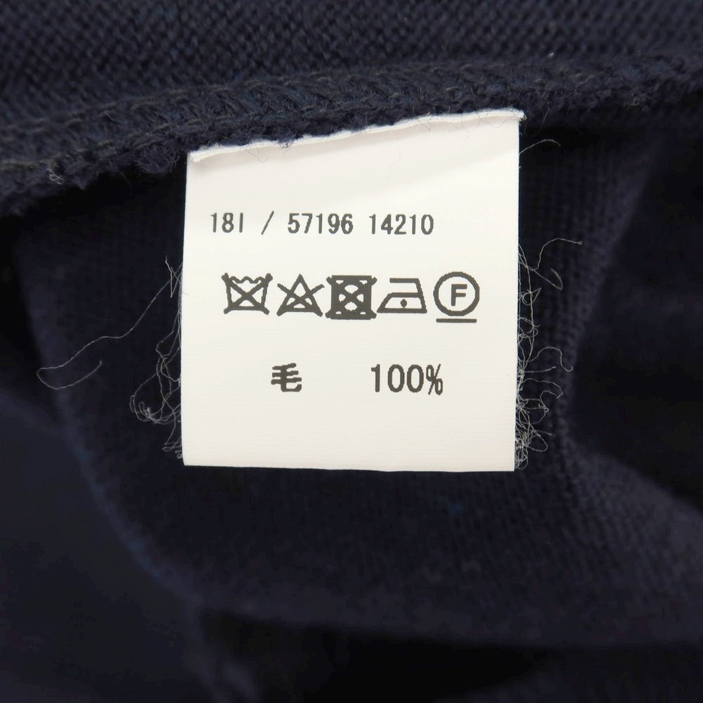 【中古】グランサッソ GRAN SASSO ウール ジレ型 ニットベスト ネイビー【サイズ48】【 状態ランクB 】【 メンズ 】