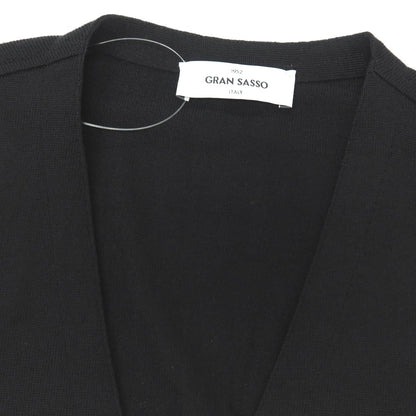 【中古】グランサッソ GRAN SASSO ウール ジレ型 ニットベスト ブラック【サイズ48】【 状態ランクB 】【 メンズ 】