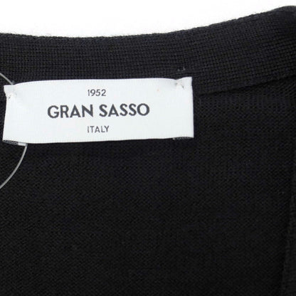 【中古】グランサッソ GRAN SASSO ウール ジレ型 ニットベスト ブラック【サイズ48】【 状態ランクB 】【 メンズ 】